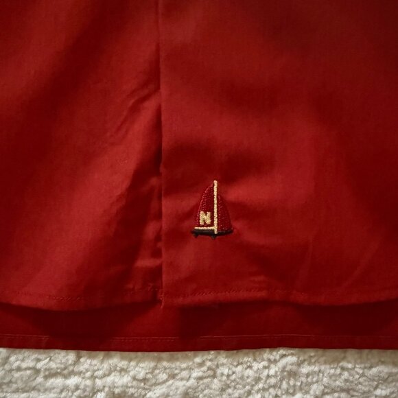 Nordstrom Mens Red Button Up Shirt Size XL Long Sleeve Cotton Vintage - Picture 8 of 9